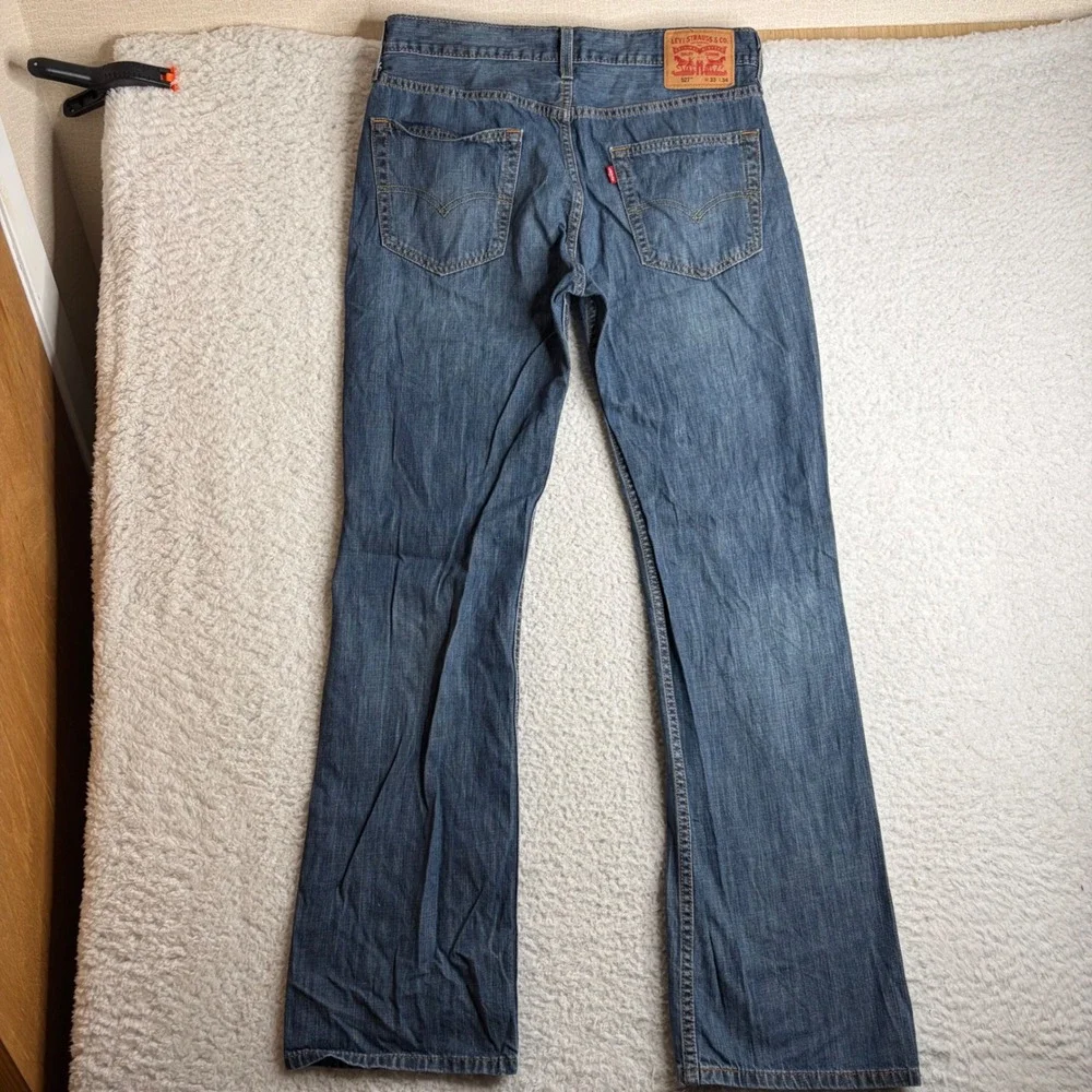 Levis 527 low rise Bootcut Jeans Mens 33x34 (34x33) Blue Denim Y2K Medium Wash